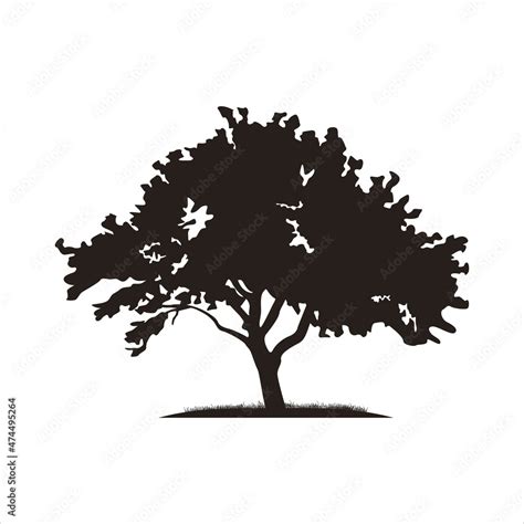 Realistic tree silhouette Vector illustration Stock Vector | Adobe Stock