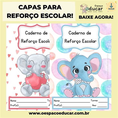 Capas Fofas Para Refor O Escolar Blog Espa O Educar