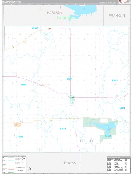 Phillips County Ks Wall Map Premium Style By Marketmaps Mapsales