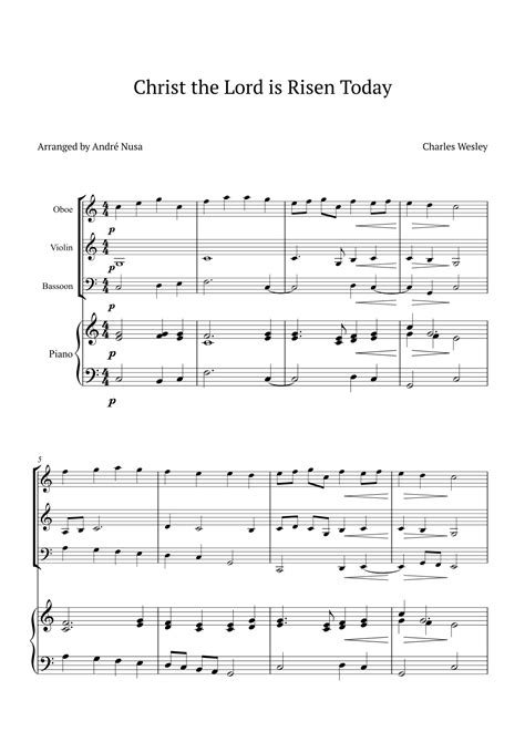 Christ The Lord Is Risen Today Arr Andr Nusa By Charles Wesley