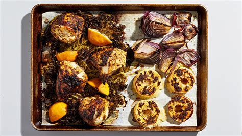 Dorie Greenspans Sheet Pan Chicken With Apples And Kale Recipe The