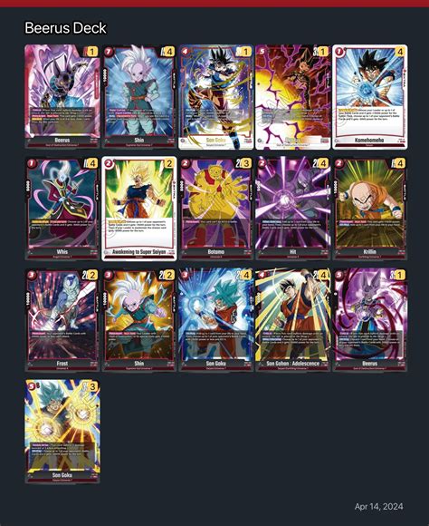 Beerus Deck Dragon Ball Super Card Game Fusion World Deck | DragonBall.gg