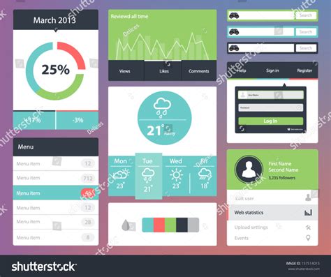 Modern Ui Flat Design Vector Kit Stock Vector Royalty Free 157514015