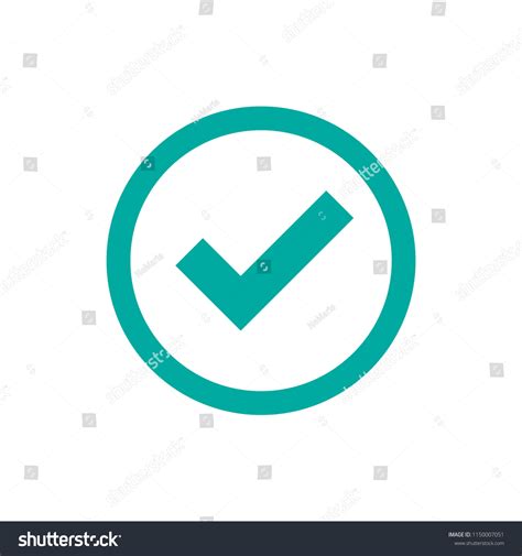 Check Mark Valid Seal Icon White Stock Vector Royalty Free