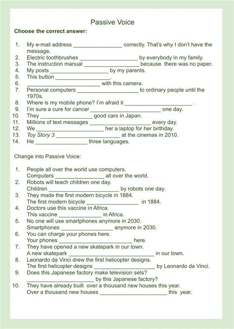 Active Passive English Worksheet 01 — Stp Books Worksheets Library