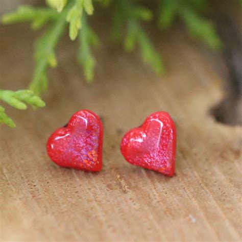 Buy Red Heart Small Studs Valentine Earrings Seema Clay