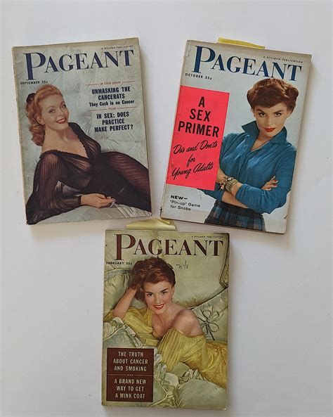 Lot Vintage Set 3 Pageant Magazines 1950s