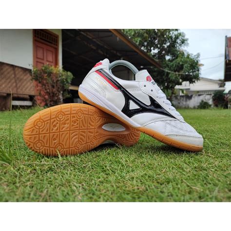 Jual Sepatu Futsal Mizuno Morelia Sala Indoor Tapak Datar White Black