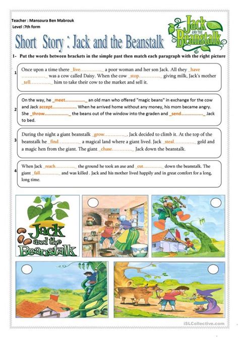 6 Free Esl Jack And The Beanstalk Worksheets - Jack And The Beanstalk ...