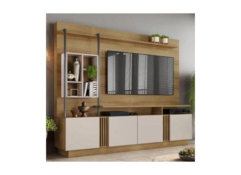 Estante Home Para Tv At Polegadas Fortuna Jcm M Veis Off White