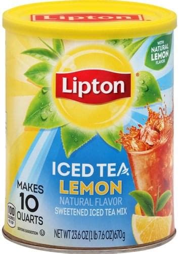 Lipton Lemon Iced Tea Mix 23 6 Oz Nutrition Information Innit