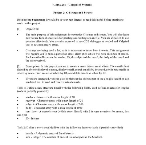 Solved Cmsc Computer Systems Project C Strings And Chegg