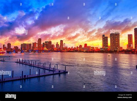 Miami Skyline Sunset