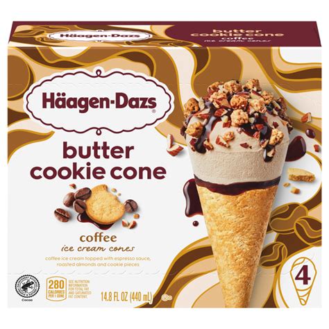 Save On Haagen Dazs Butter Cookie Ice Cream Cones Coffee 4 Ct Order