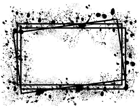 Frame Splatter Black Background Printable Artwork Splash Rectangle