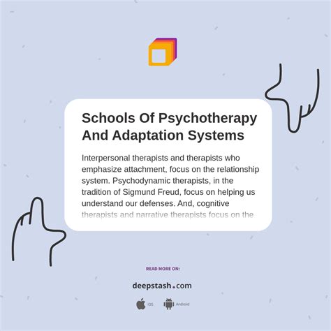 Schools Of Psychotherapy And Adaptation Systems Deepstash