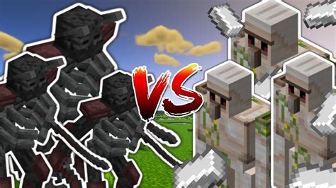 Minecraft Battle Mutant Wither Skeletons Vs Iron Golems Youtube