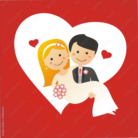 Vivan Los Novios Coraz N Sobre Fondo Rojo Vector De Stock Adobe Stock