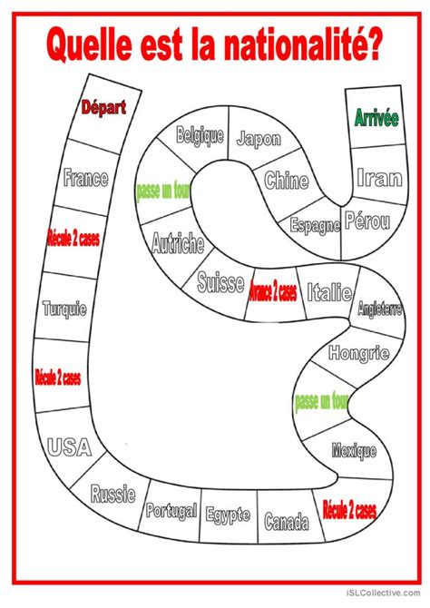 Jeux Nationalit S Fran Ais Fle Fiches Pedagogiques Pdf Doc