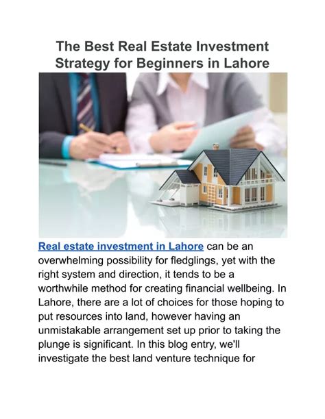 Ppt The Best Real Estate Investment Strategy For Beginners In Lahore