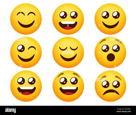 Smileys Emoticon Vector Set Emoticons Smiley Characters In Happy And