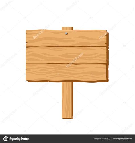 Blank Wooden Signboard Made Three Boards Cartoon Style Vector Guidepost ...