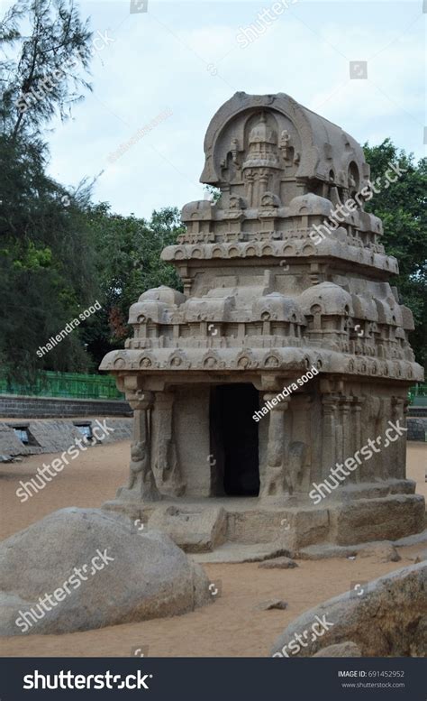 Pancha Rathas Five Chariots Mahabalipuram Stock Photo