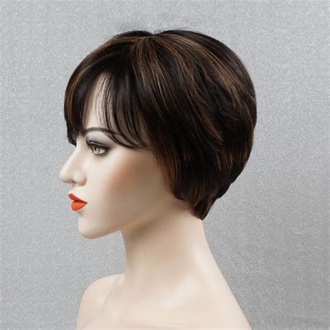 Natural Black Short Human Hair Wigs For Women Over Pixie Etsy