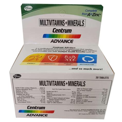 Centrum Advance Multivitamins And Minerals Complete From A To Zinc 30