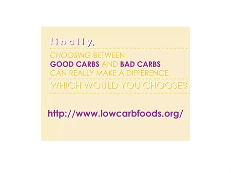 Good Carbs Vs Bad Carbs Ppt