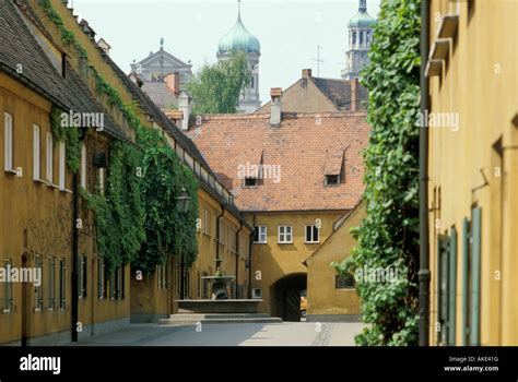 fuggerei area, augsburg, germany Stock Photo - Alamy