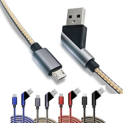 1m 3ft 45 Degree Type C Usb Cable Micro Usb Connector Charger Adapter Data Sync Charger Jean Usb