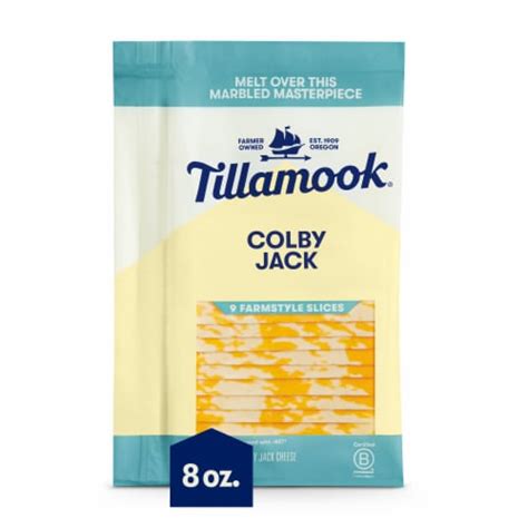 Tillamook Colby Jack Sliced Cheese Farmstyle Slices Oz King