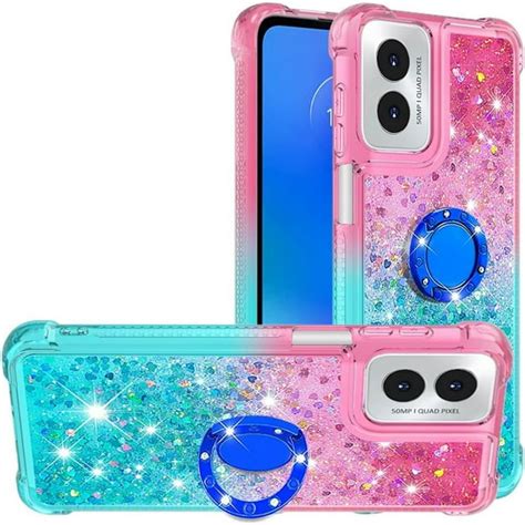 Motorola G Play 4g 2024 Case Gradient Quicksand Series Glitter Bling Flowing Liquid Floating Tpu