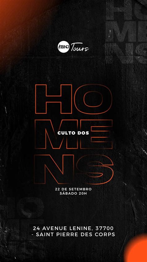 Art Design Homens Culto Igreja Flyer Banner Cartaz Arte