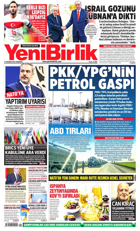 Yenibirlik Gazetesi Yenibirlik Man Et Oku Haberler Haziran