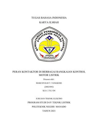 Peran Kontaktor Magnet Di Berbagai Rangkaian Kontrol Motor Listrik Pdf