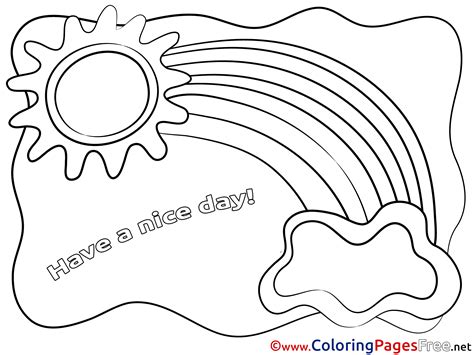 Rainbow Have a nice Day free Coloring Pages