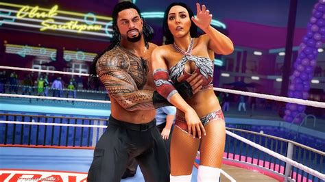 Wwe 2k20 Peyton Royce Vs Roman Reigns 2 Intergender Wrestling Youtube