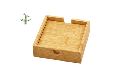 Set De 4 Portavasos Con Base En Bamboo Hl6711