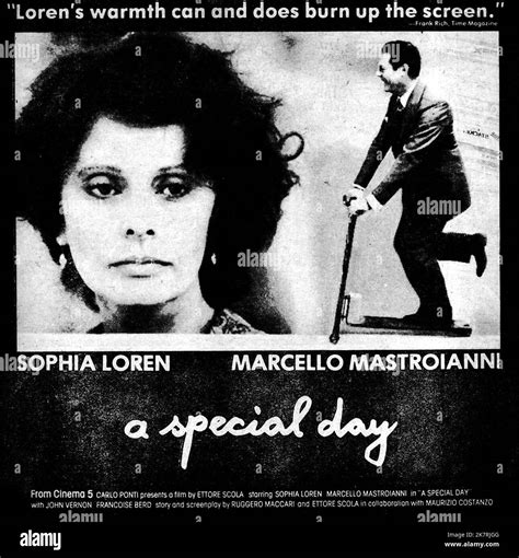 Sophia Loren Marcello Mastroianni Poster Film A Special Day Una