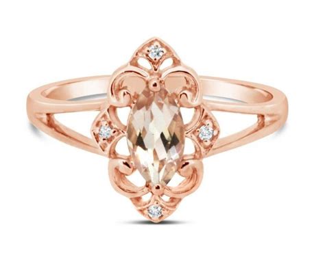 Morganite Ring in Rose Gold with Diamonds - Gold River Jewellers