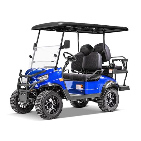 Kandi 4 Seat Electric Golf Cart With Lithium Ion Battery Blue At