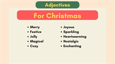 200 Magical Adjectives For Christmas Adjective Attic