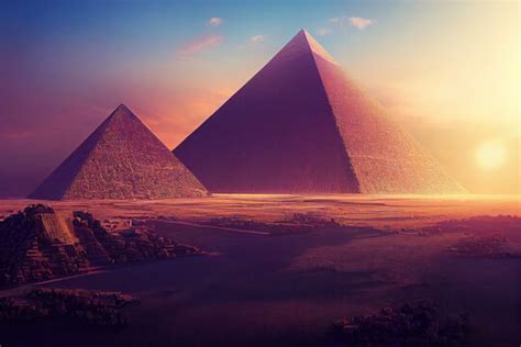 Egyptian Pyramids Sunset