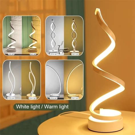 Lampe Poser Moderne Led Spirale Lampe De Table Incurv Bureau Lampe