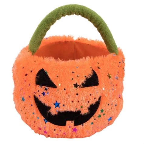 Plush Jack O Lantern Pumpkin Basket Bucket Halloween Trick Or Treat Candy Bag Pack Ralphs