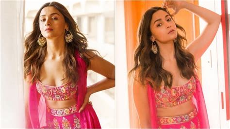 Alia Bhatt Stuns As Bridesmaid In Pink Bralette Flared Pants Set For