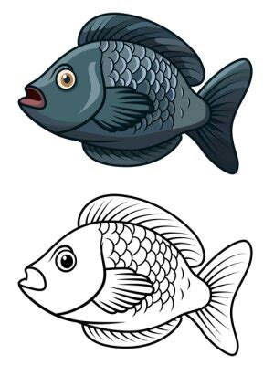 Tilapia Fish Cartoon Vector Illustration Oreochromis Niloticus