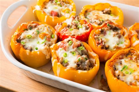 Food Network Stuffed Peppers Recipe With Ground Beef Beef Poster